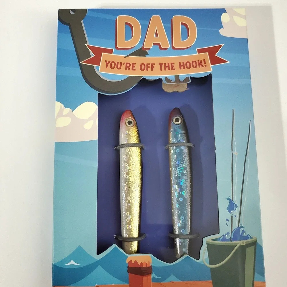 Fishing Lure Pens Set Of 2 - Gift For Dad Off The Hook Fish Ocean Sardine Pens